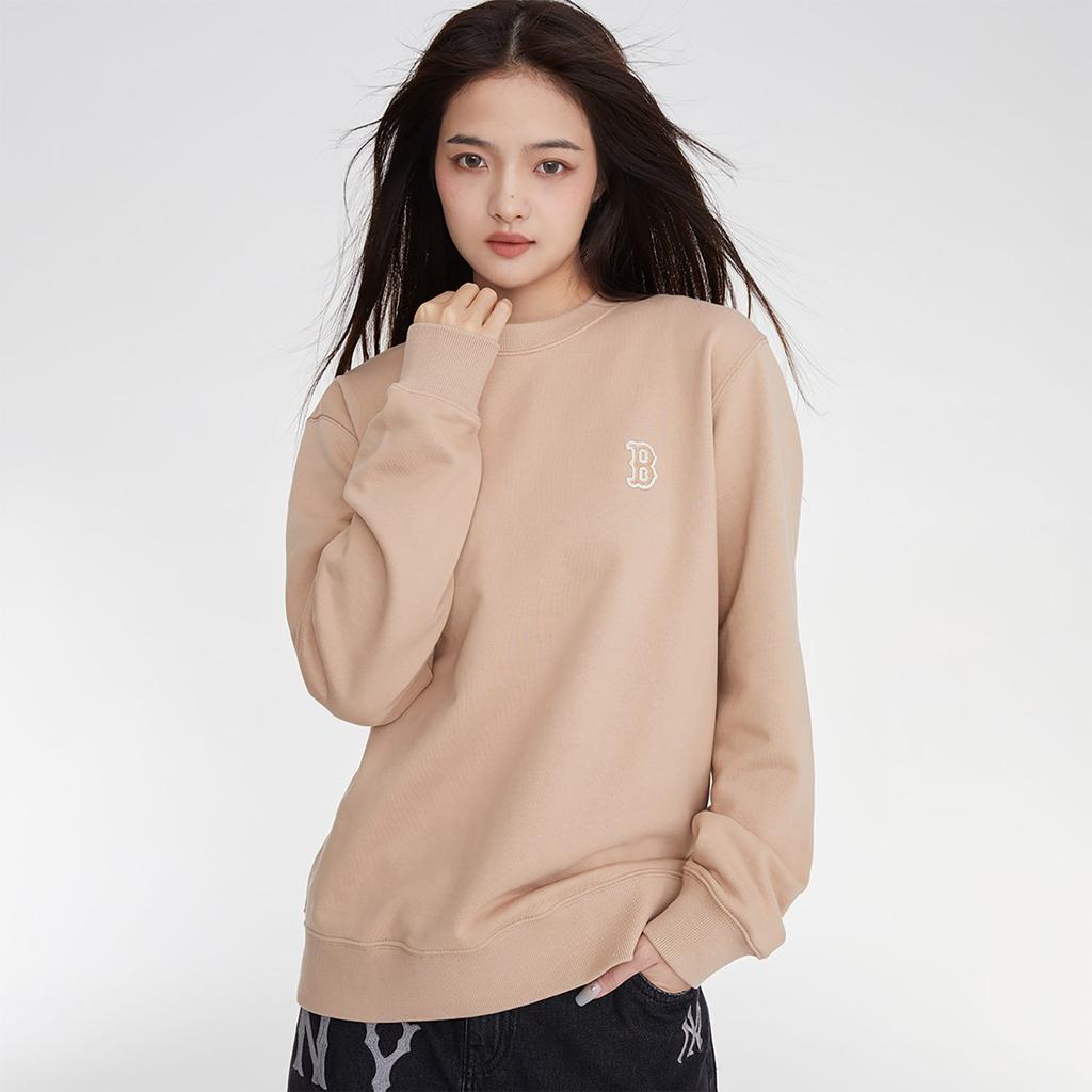 MLB Sweatshirts Unisex Khaki Crew Neck Moderate Regular 3AMTB0134-43BGS