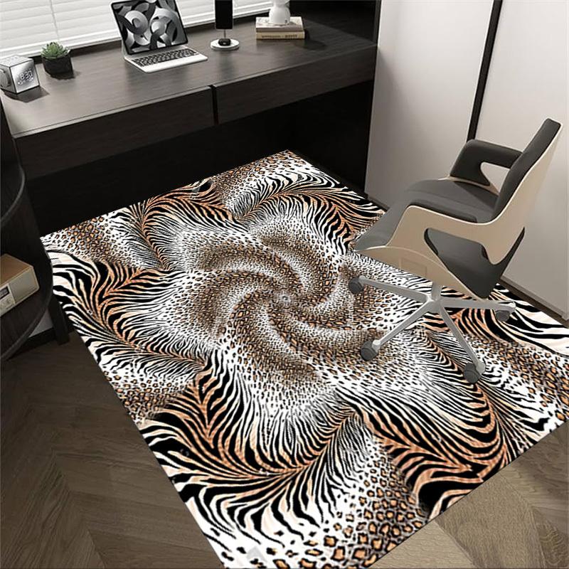 1PC Zebra Print Leopard Print Extra Large Non Slip Floor carpet, Office, family, bedroom Large Area Rug Indoor Rugs, Vibrant Colors
