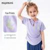 MQDMINI Girls' Butterfly Buckle Short Sleeve T-Shirt