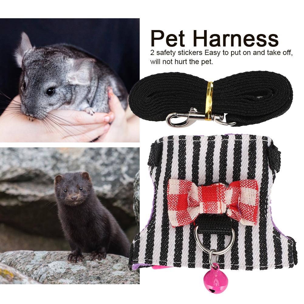 Small Pet Animal Leash Harness Set Comfortable Chest Strap Traction Vest for Ferret Chinchilla  