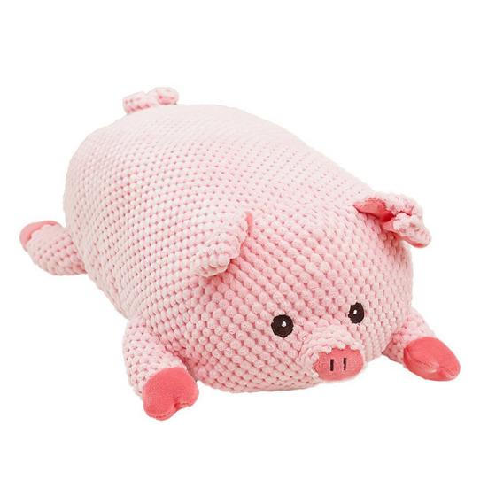 

Плюшевая игрушка собака корги Пищащая Мягкая жевательная игрушка Интерактивная мягкая игрушка Игрушка для щенков для прорезывания зубов для собак от маленьких до больших Снятие скуки и тревожности розовый