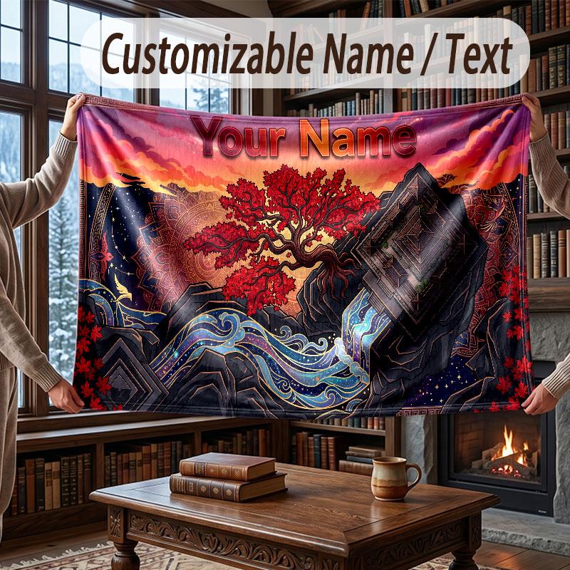 Coperta Cosmica a Tema Spaziale con Nome Personalizzato Testo Coperta Personalizzata Morbida Accogliente per Casa Divano Letto
