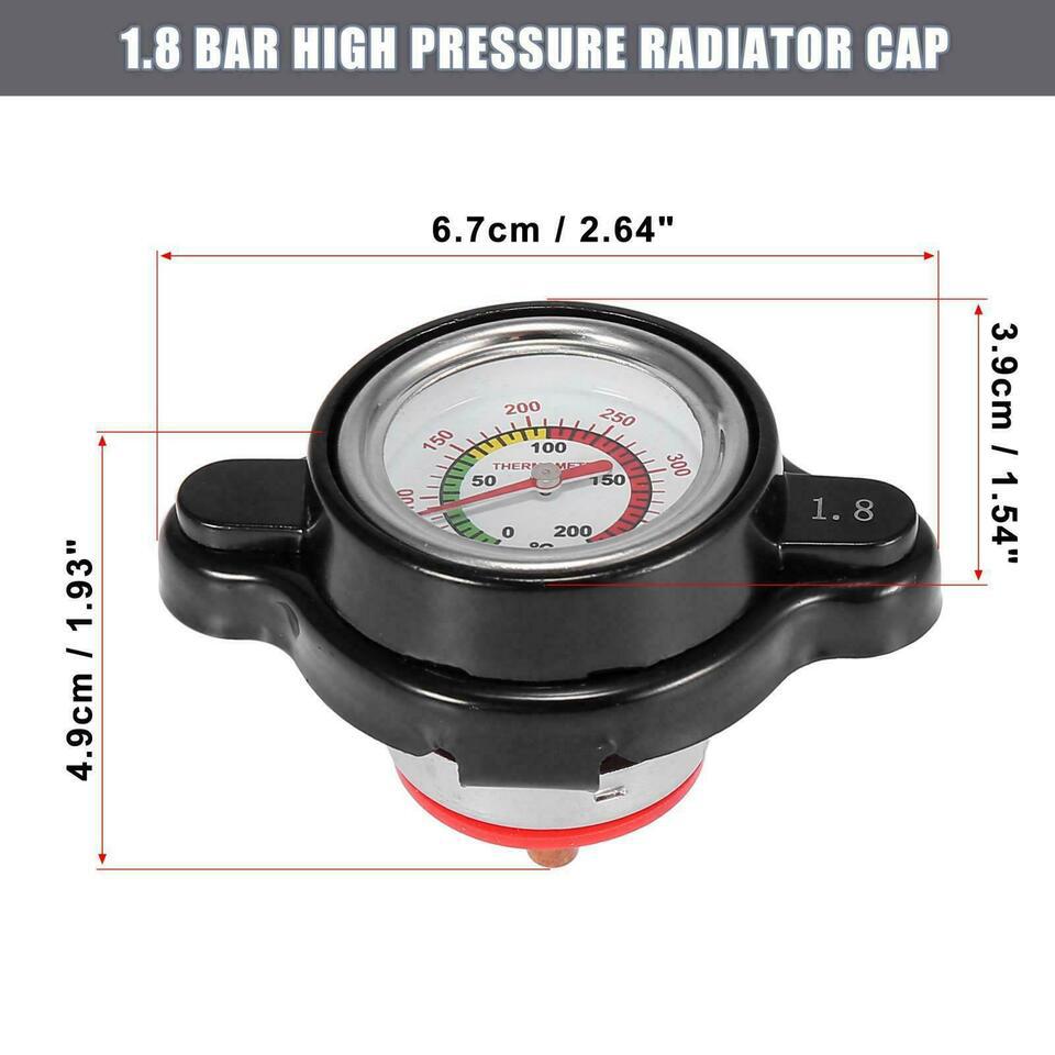 1.8 Bar High Pressure Radiator Cap 25.6Psi With Temperature Gauge For Honda Yamaha Kawasaki Suzuki Polaris Ranger Motorcycle ATV Fuel Tank Caps3