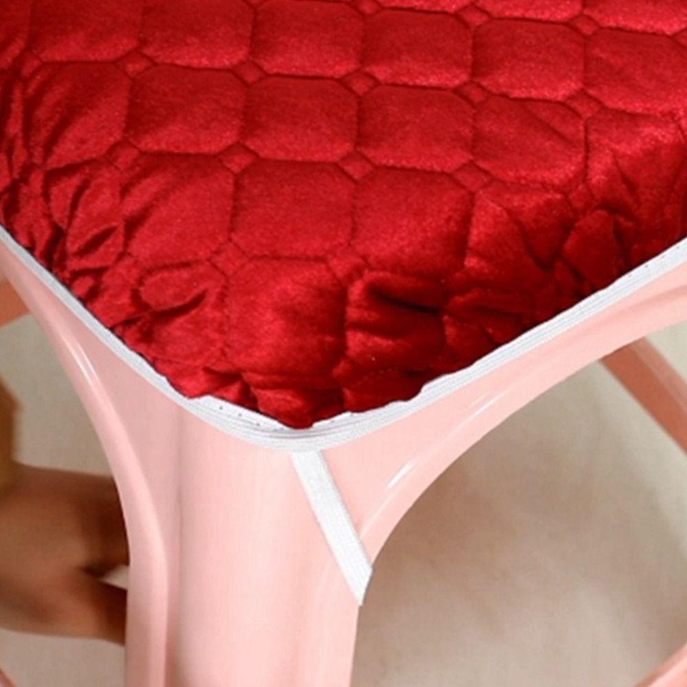 Thickening Square Stool Covers Elastic Chair Cover Linen Fabric Bar Counter Cover  Universal