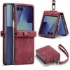 Retro Wrist Strap Leather Phone Case for Samsung Galaxy Z Flip 8 7 FE 6 5 4 Shockproof Comfortable Grip Slim Fit Portable Cover