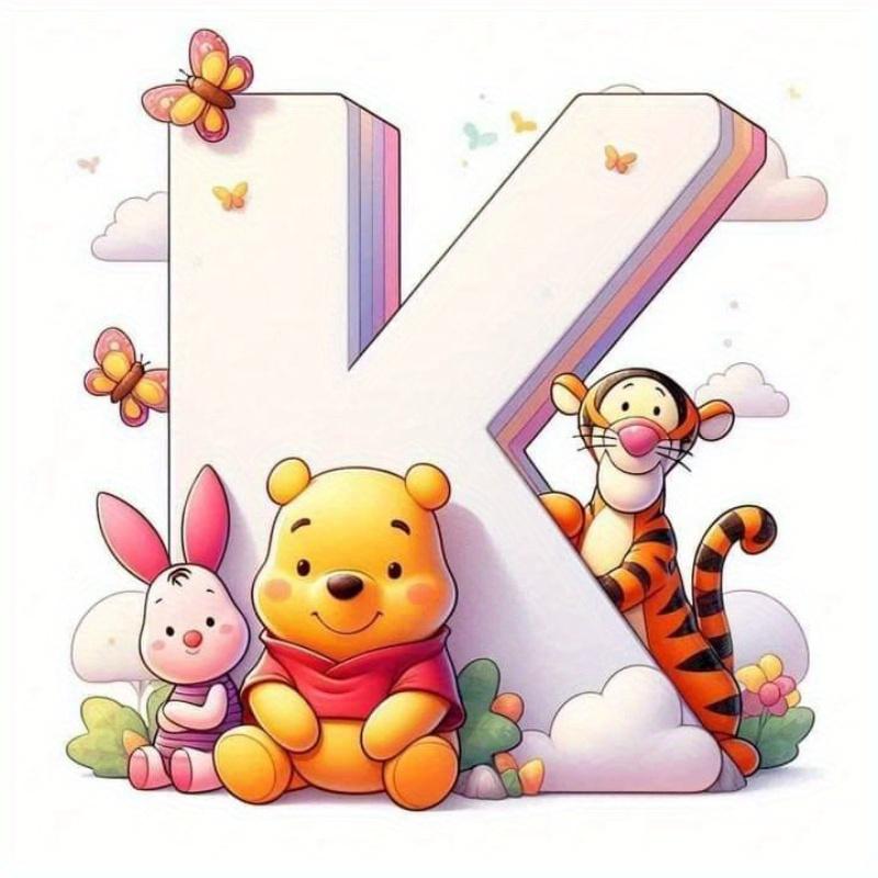Full Drill Diamond Mosaic Winnie Pooh DIY Cartoon Painting Piglet Cross Stitch Tigger 26 Letters Embroidery Home Decor