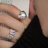 Korean Style Contemporary S925 Silver Ring For Women With Eyecatching Heart Bow Design