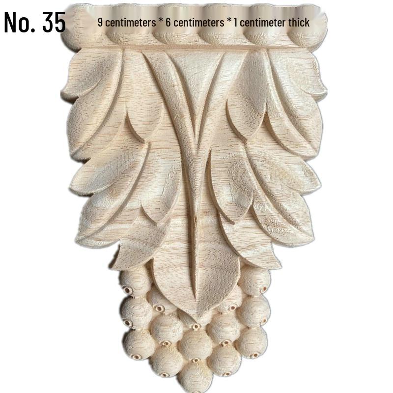 Europäische Massivholz-Schnitzerei-Applikation: Dekorative Blumen Schleife für Wände & Möbel