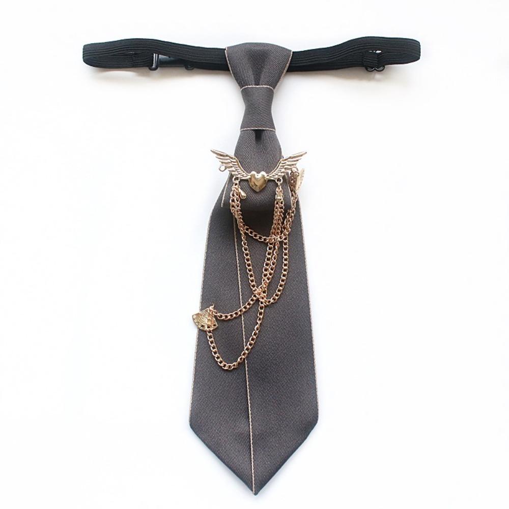 Polyester JK Collar Pin No Tie Needed Neck Ornament Fashion Chain Neck Accessory Shirt Match