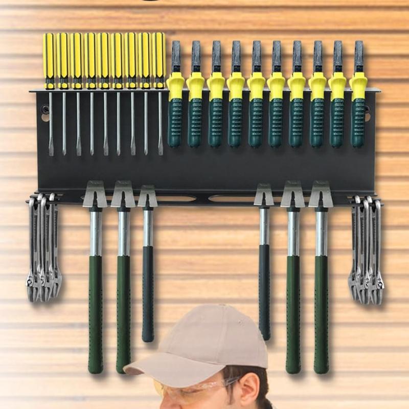 Space Saving Screwdriver Holder and Spanner Organizer Steel Construction Garage Tool Rack Hammers and Wrench Stand
