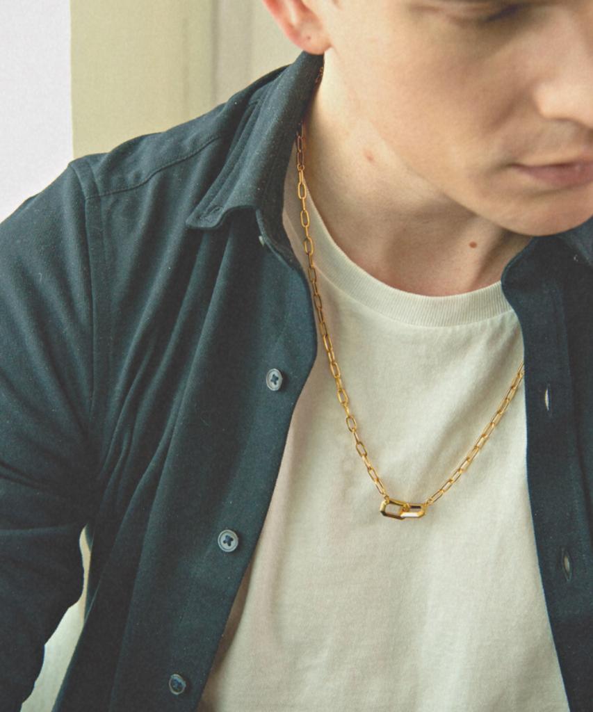 Gaman Commitment Plain Gold Link Necklace
