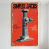 Vintage Simplex Jacks Mechanical Lifting Device Metal Tin Sign Industrial Advert Poster for Home Bar Cafe Wall Decor Retro Rusti