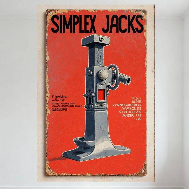 

Vintage Simplex Jacks Mechanical Lifting Device Metal Tin Sign Industrial Advert Poster for Home Bar Cafe Wall Decor Retro Rusti 20x30cm（7.8x11.8inch）