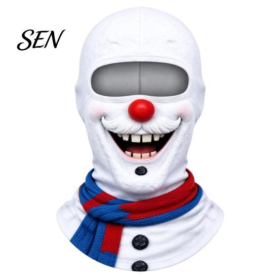 Gesichtsdruckmaske Weihnachten Skimaske, Winter Realistische Sturmhaube für Herren Thermische Abdeckung Damen, Winddicht Ganzkörper Radfahren Reiten Snowboarden Kopf