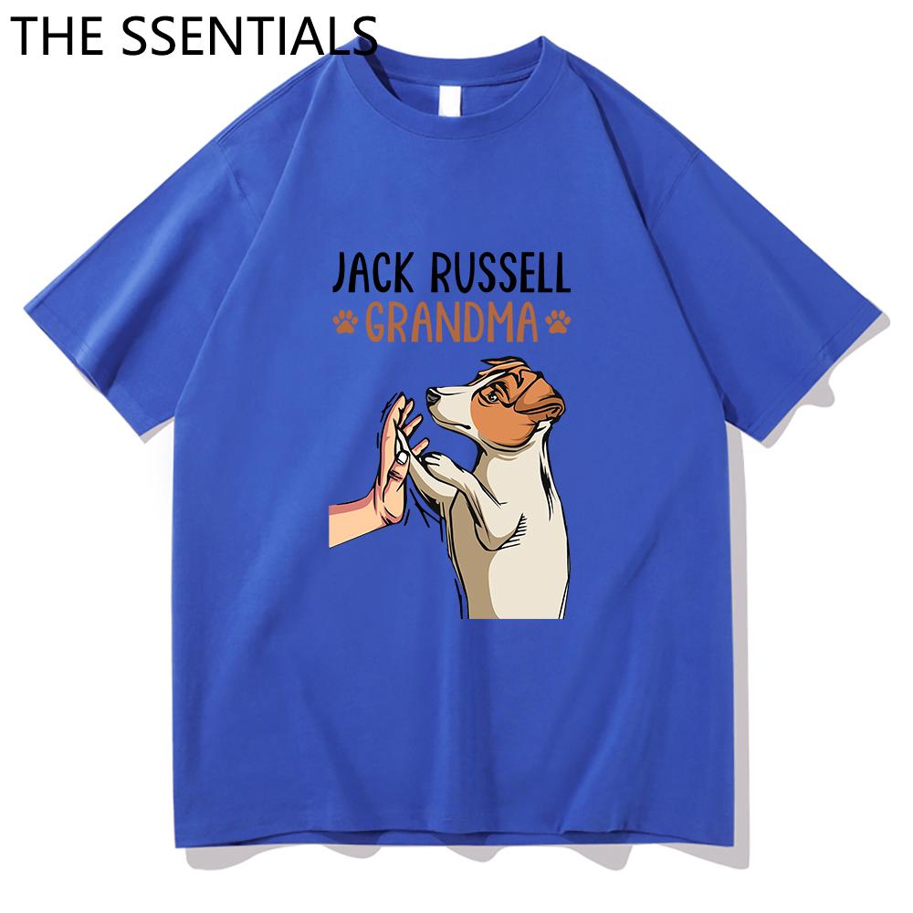 Jack Russell Terrier Mama T-Shirt Unisex Harajuku Lustige süße Hund Oma T-Shirts Unisex Cartoon Ästhetische Grafik Tägliche Baumwoll-T-Shirts