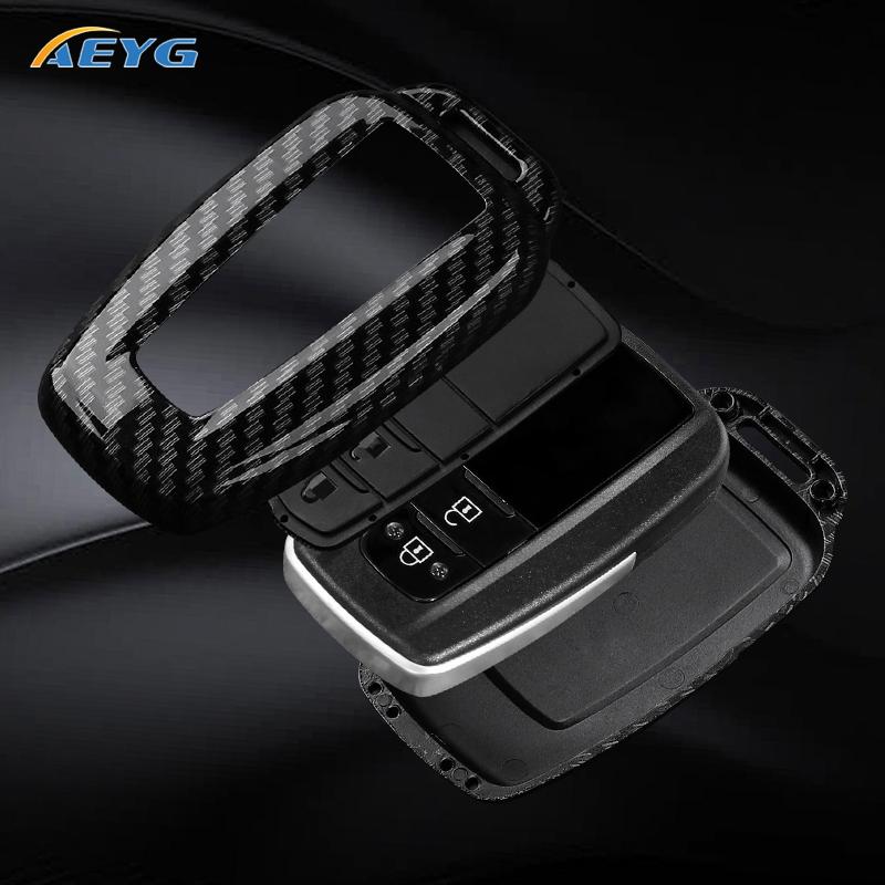 Abs Carbon Fiber Car Key Case Cover For Toyota Prius Camry Corolla Chr C-Hr Rav4 Land Cruiser Prado Keychain Holder Accessories