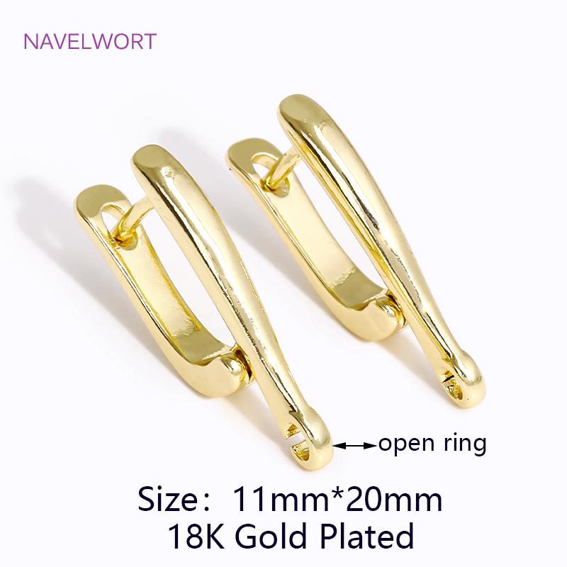 18K Gold Plated Shvenzy Earwires Fasteners,Brass Earring Fixtures,Earring Hooks Clasps Accessories,DIY Earring Making Supplies