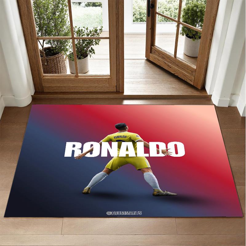 Cristiano Ronaldo Design Crystal Velvet Rug Soft Decorative Mat for Bedroom Entrance