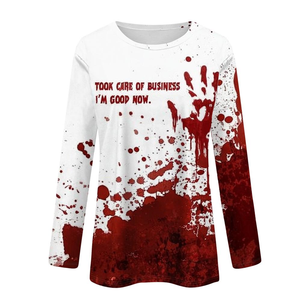Long Sleeve Shirts For Women Cute Print Graphic Tees Blouses Casual Plus Size Basic Tops Pullover