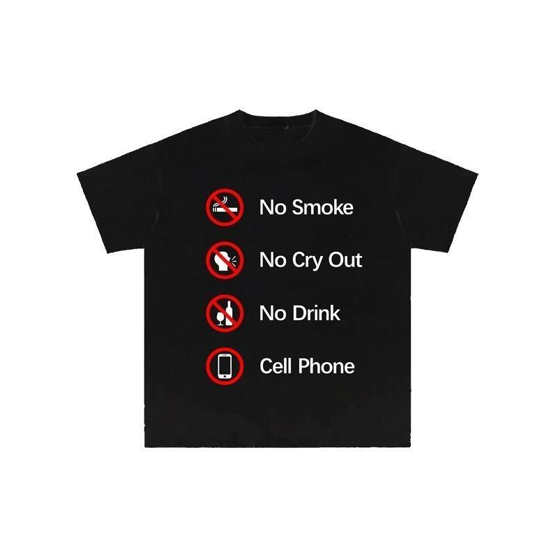 

Верх Оригинальный Нишевый Американский Свободный Хлопковый Короткий Рукав Футболка Пара Верх Запрещено. 4XL