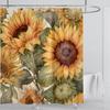 Sunflower Flower Shower Curtain Waterproof Shower Curtain Polyester Fabric 3D Printed Curtain Bathroom Decoration With Hooks
