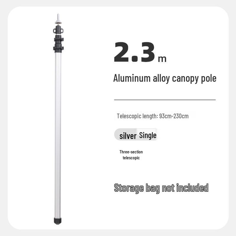 Ultra-Light Telescopic Aluminum Alloy Awning Pole - Windproof, High-Strength Tent Support
