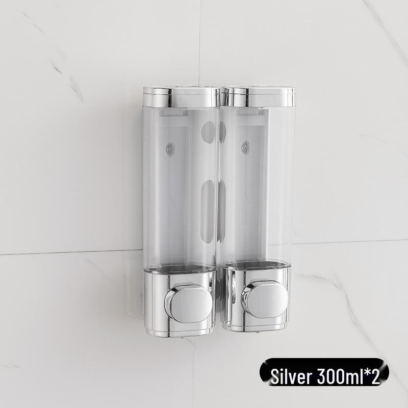 Punch-Free Wall-Mounted Triple Soap Dispenser for Bathroom: Hand Wash, Bath, Hair Care