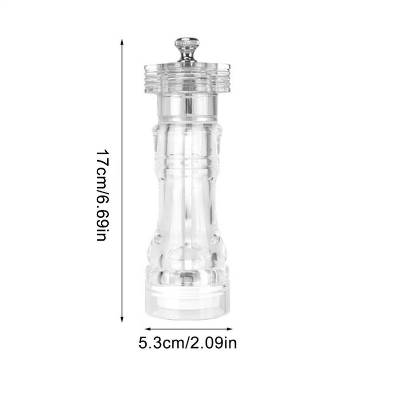 Acrylic Salt and Pepper Grinder Refillable Flavor Grinder Peppercorn Grinder Portable Salt Shaker for Black Pepper Coarse Sea
