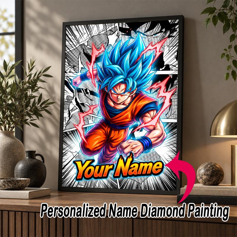 Personalized Dragon Ball Gohan Diamond Art Custom Name 5D Diamond Painting Full Drill DIY Craft