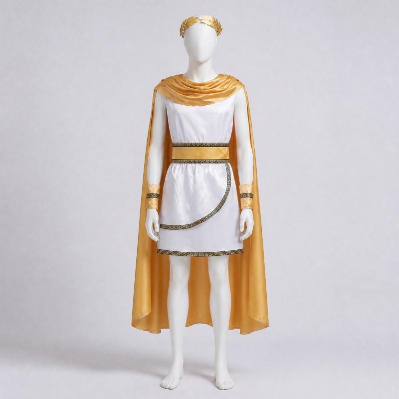Mens Halloween Costume Greek Roman Zeus King Warrior Role Play Outfit Party Performance