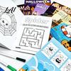 Children Festival Drawing Exercises 8PCS Halloween Cartoon Coloring Book Cute Ghost And Pumpkin Illustrations Thick Art Supplies for Party
