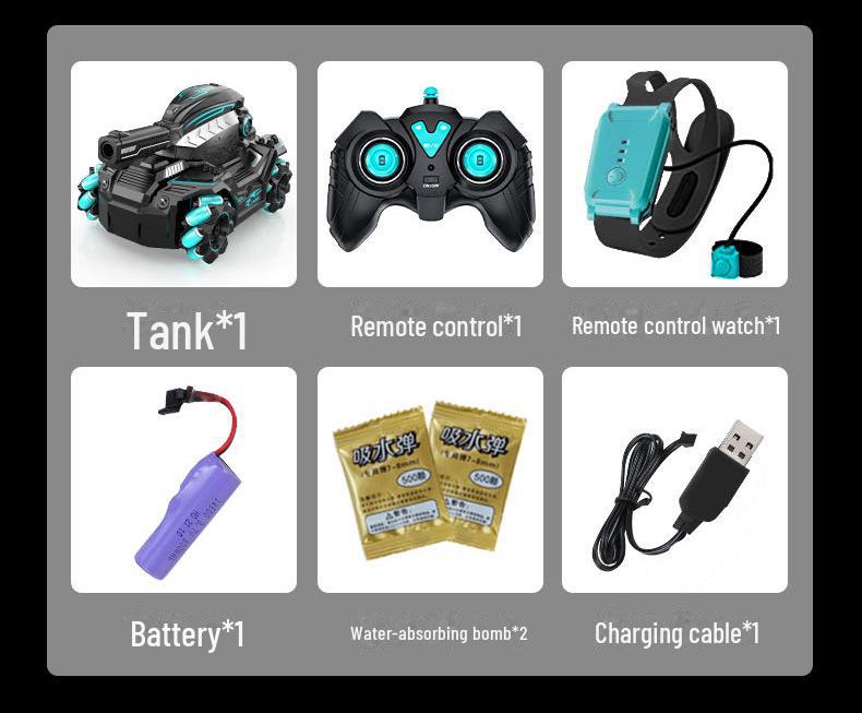 2.4G Пульт дистанционного управления с датчиком жестов и водяными бомбочками – Детская игрушечная боевая машина