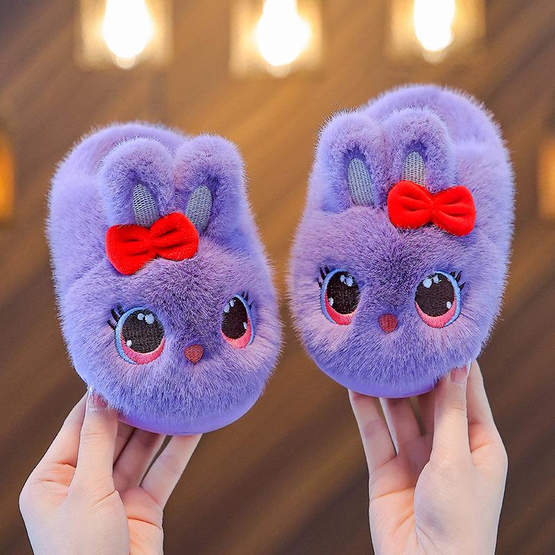 Pantofole Invernali in Cotone da Bambina Cartone Animato Principessa – Scarpe da Casa Calde Foderate in Pelliccia per Neonati e Bambini.