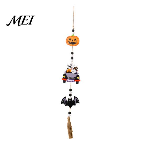Entrance Door Hanging Sign Halloween Beaded Sign, Witch Pumpkin Bat Pendant Garland for Indoor Outdoor Party Ornaments Door, Spooky Festive Home Decor