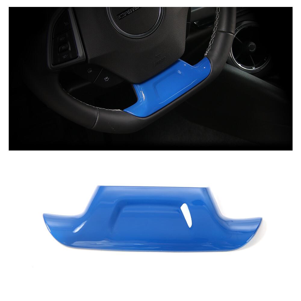 1x Interior Steering Wheel Cover Trim Decoration For Chevrolet Camaro 2017+ Blue