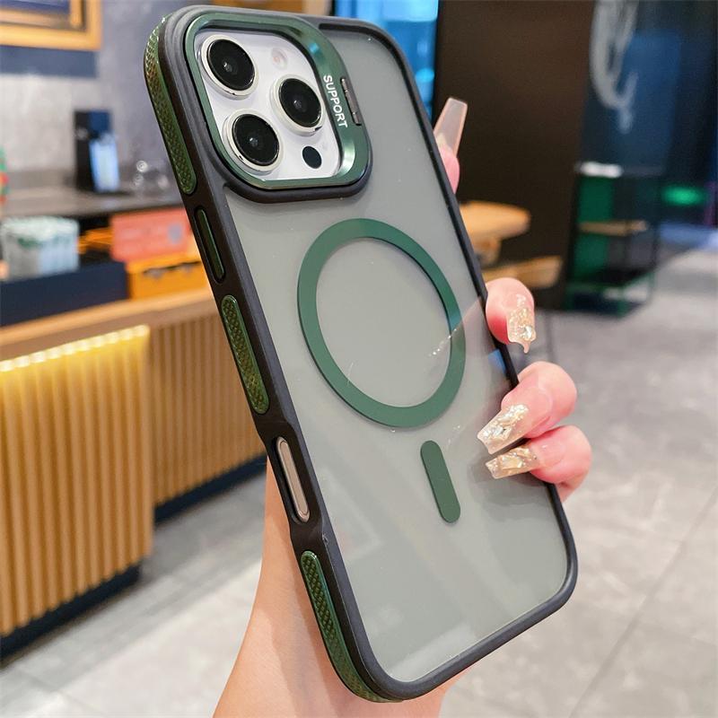Luxury For Magsafe Phone Cases For iPhone 16 13 12 11 Pro Max Metal Lens Protector Case For iPhone 15 14 Pro Max 16 Plus Cover