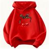 Felpa con Cappuccio Bambina Stampa Ciliegie e Fiocco Leopardo Moda Y2k Ragazze Primavera Casual
