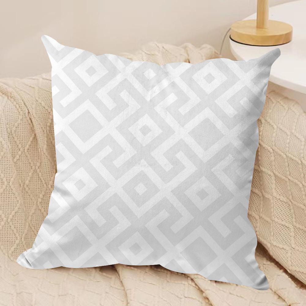 Gray Nordic Geometry Cushion Cover Soft Plush Fabric DoubleSided Printed Cushion Covers for All Seasons Modern HomeDecor Gift