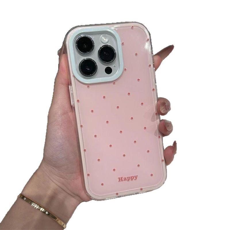 Double Layer IMD Korean Red Wave Suitable for Apple 16 Promax Mobile Phone Case Iphone15 Anti Fall 14 Simple 13