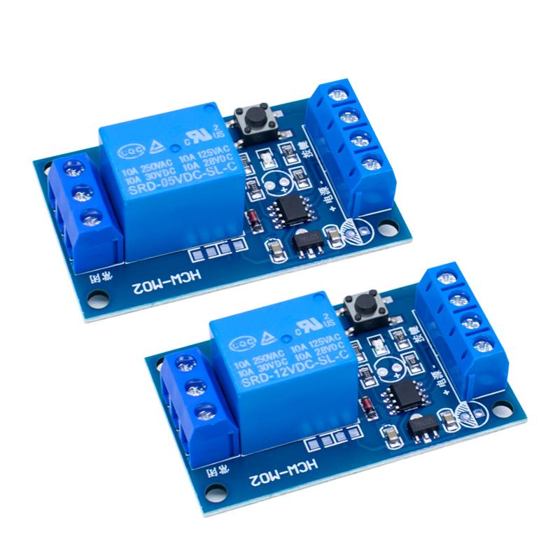 5V 12V Single Bond Button Bistable Relay Module Modified Car Start and Stop Self-Locking Switch One Key For Arduino