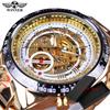 Winner Classic Series Golden Movement Stahl Herren-Skelettuhr Mechanische Top-Marke Luxus-Mode Automatikuhren