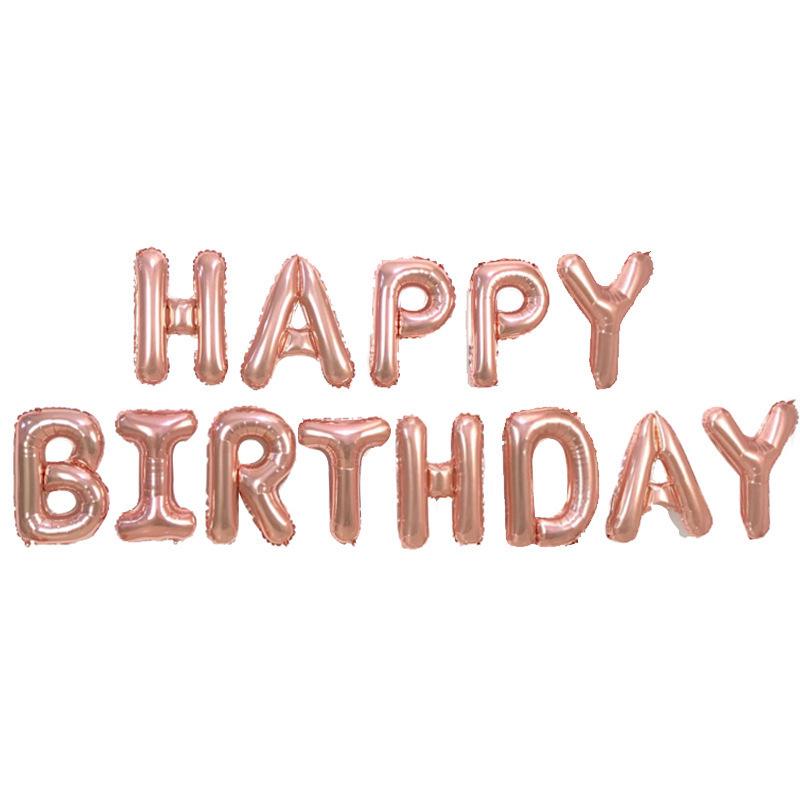 

16 Faux American Happy Birthday Foil Balloon Set - Hangable Letter Decor
