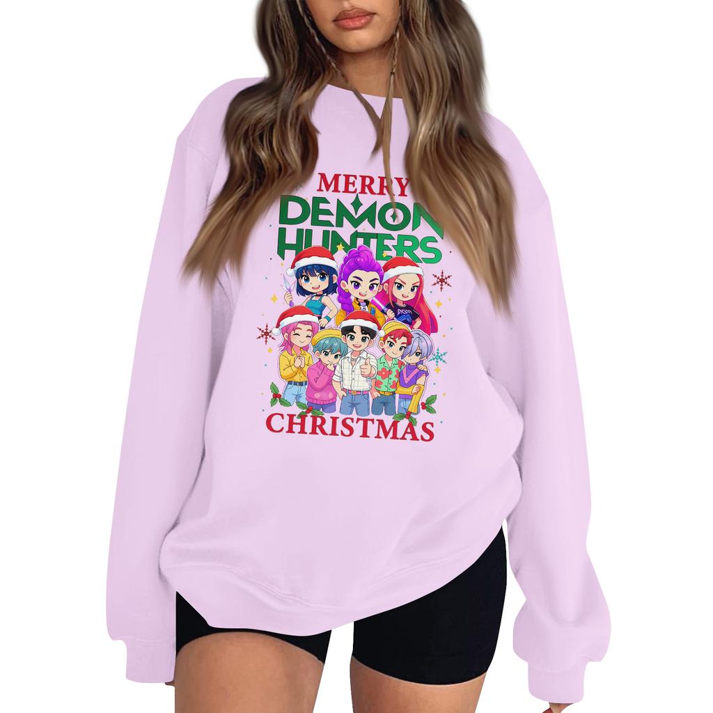 Women's Fashion Long-Sleeve Pullover Sweatshirt With Fun Movie-Themed Print