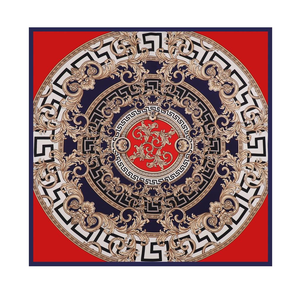 

Высококачественные роскошные шелковые шарфы, повязка на голову, шарфы, шейный шарф для женщин, шелковый шарф с цепочкой, женская декоративная шаль 90cm