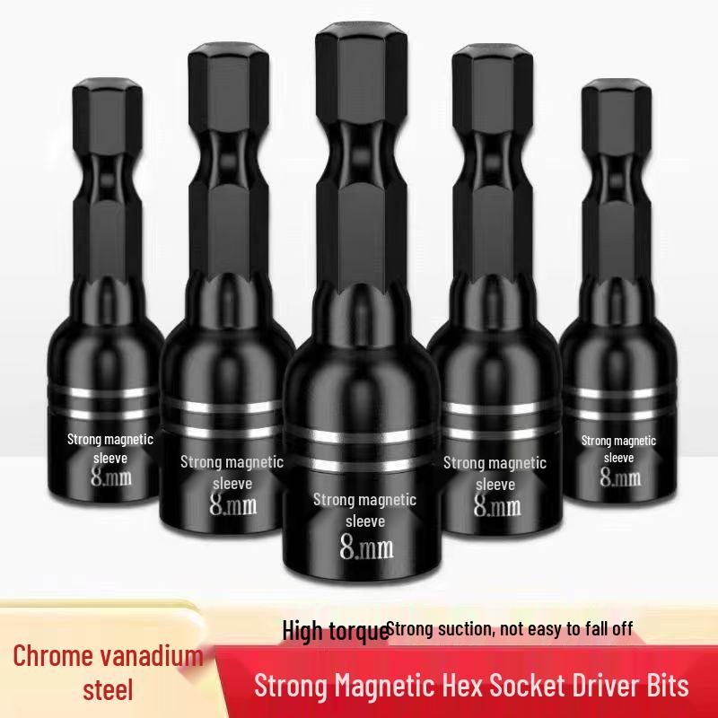 High-Strength Magnetic Drill Bit Holder, 8mm Self-Tapping Screw Sleeve, Durable Non-Demagnetizing Bit Holder Sleeve