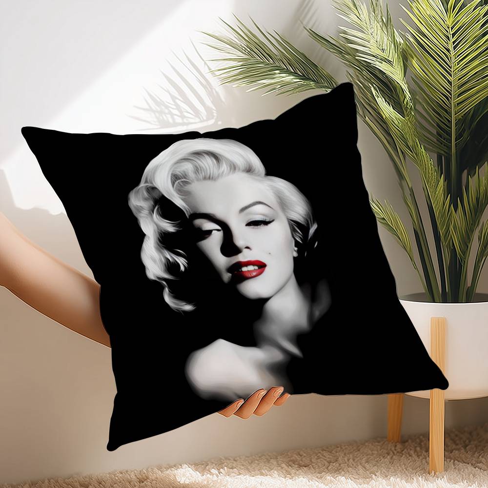 Engel Sänger M-Marilyns Kissenbezug Kurzplüsch Druck Kissenbezug Quadratische Wurfkissenbezüge Sofa Heimdeko