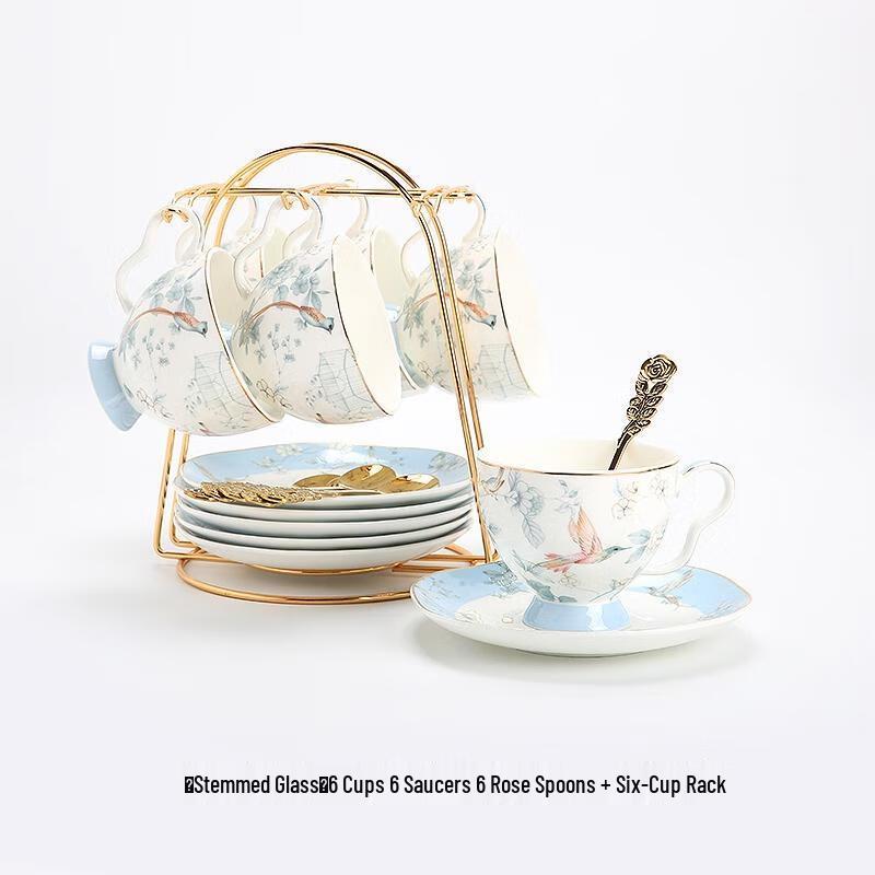 HANDUNYOU Glass High-Footed Coffee & Tea Set