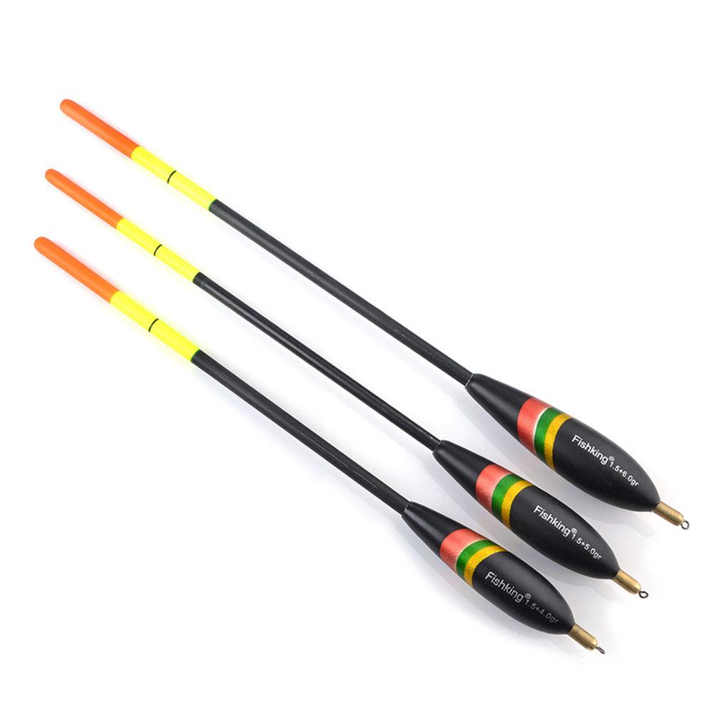 3PCS Balsa Wood Fishing Float Bite Indicator Angling Equipment With Strong Float Tail Fishing Floats black #1