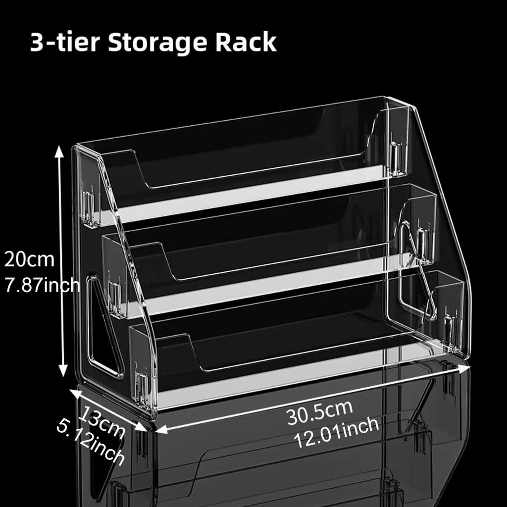 1pc stepped acrylic badge display rack, transparent desktop storage rack suitable for anime bars cards jewelry accessories