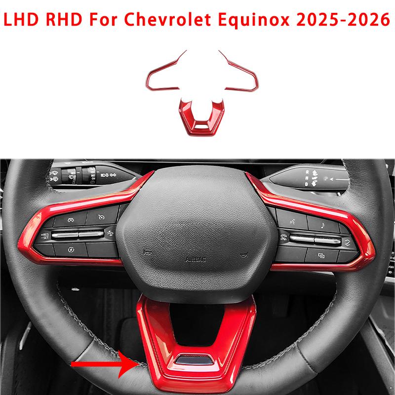 Car Interior Accessories RS Model Steering Wheel Button Cover Frame ABS Plastic For Chevrolet Equinox 2025-2026 Left-hand Drive